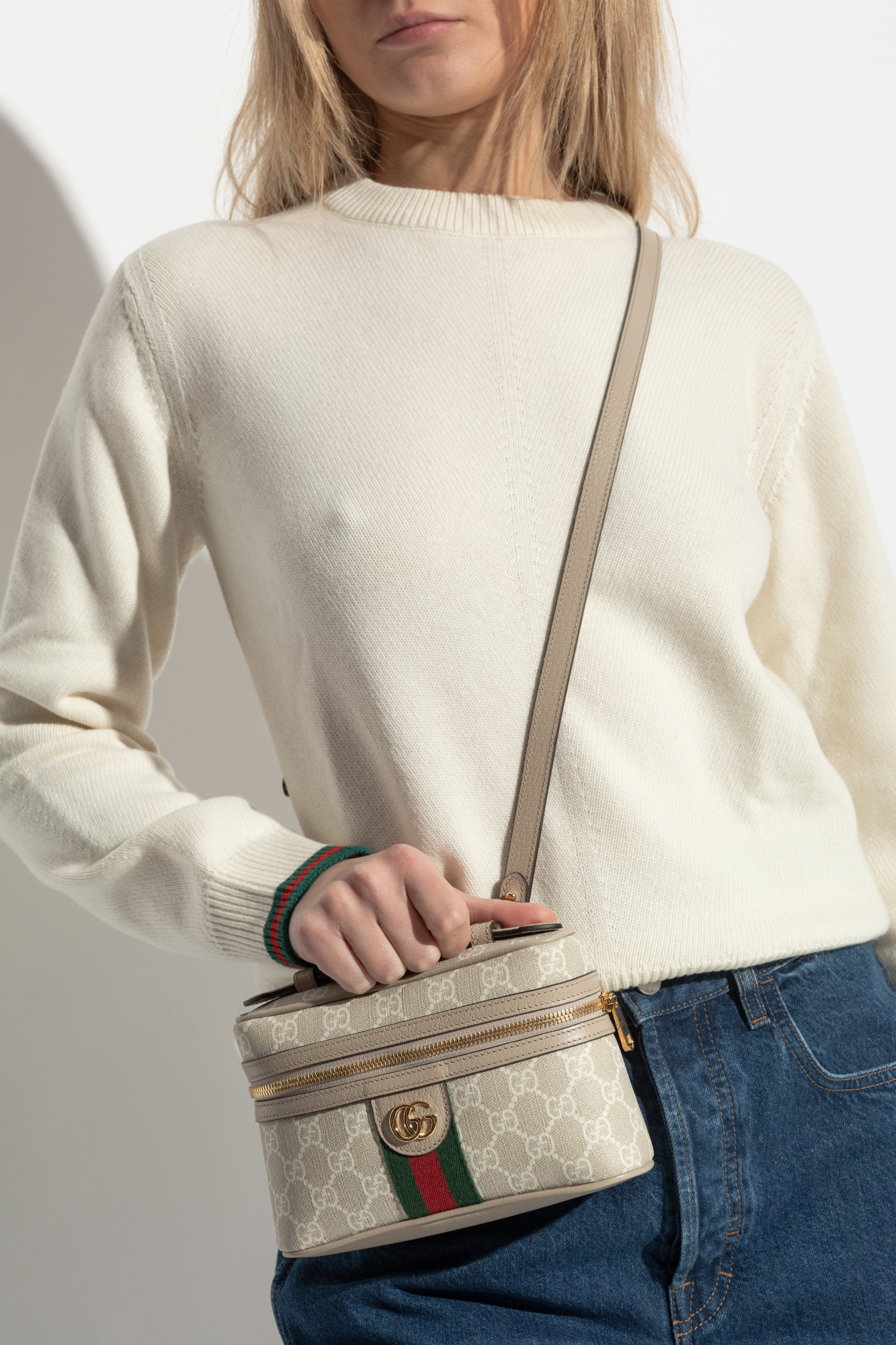 【GUCCI】MINI BAG◆7954662ZGMN Ophidia mini bag in beige and ebony Supreme | GUCCI® CA